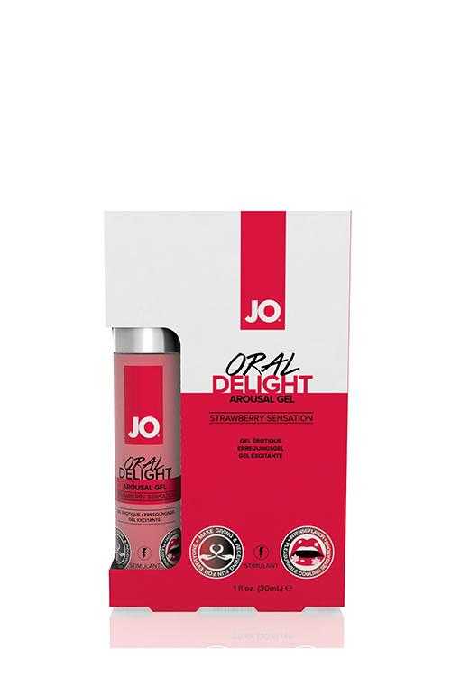 JO Oral Delight Stimulační gel - jahoda 30 ml System JO