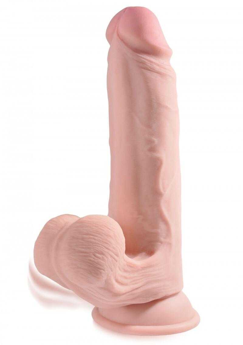 King Cock 3D realistické dildo s houpajícími se varlaty 22