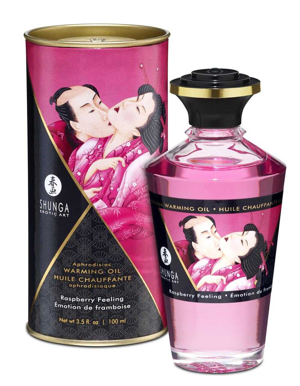 Shunga Aphrodisiac Warming Oil Raspberry Feeling 100ml Shunga