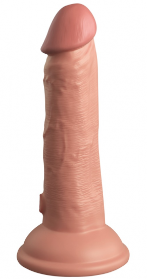 Realistický vibrátor s přísavkou z dvojitého silikonu Pipedream King Cock Nice Guy (18 cm)