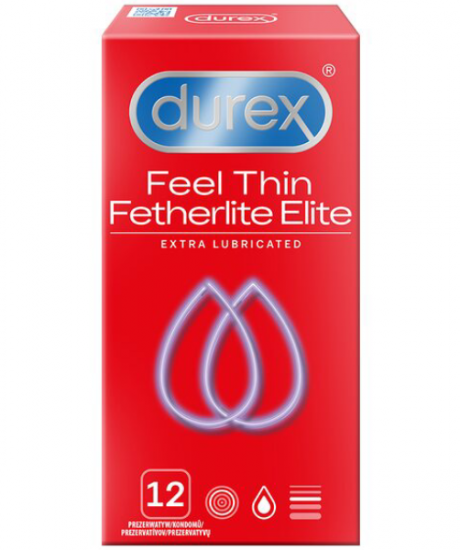 Durex Feel Thin Extra Lubricated – tenké kondomy (12 ks)