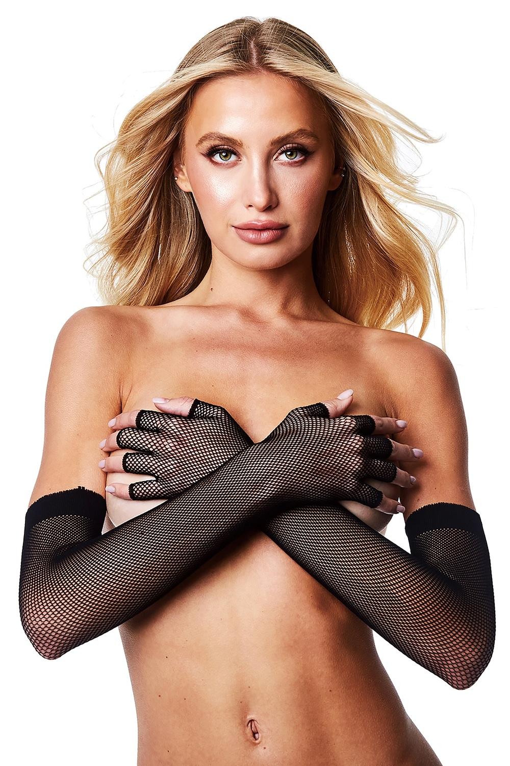 BACI Fingerless fishnet Rukavice Baci Lingerie