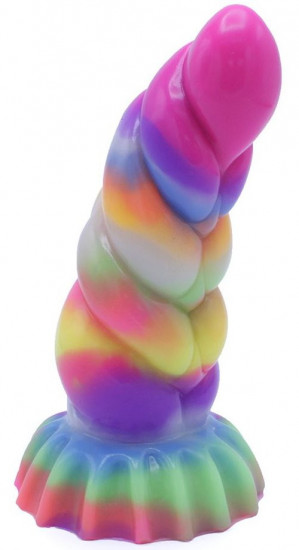 Svítící dildo s přísavkou Unicorn Horn (17 cm)