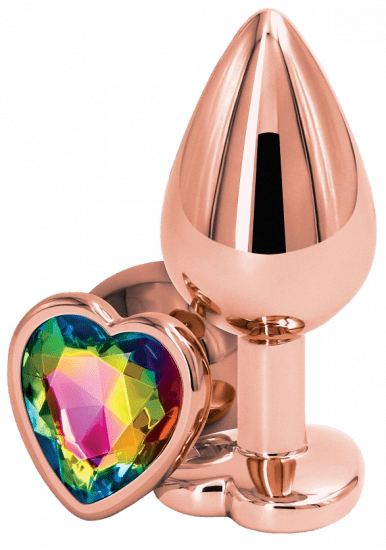 Anální kolík s diamantem Rose Gold Heart