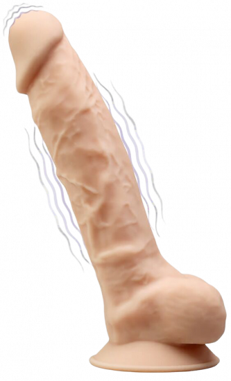 SilexD Model 1 Vibrating Premium Silicone Dual Density Dildo 8" Flesh