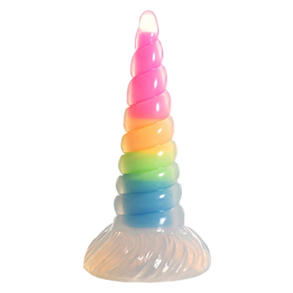 XR Brands dildo UniGlow - Glow-in-the-Dark Rainbow XR Brands