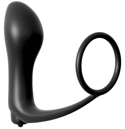 ASS GASM COCKRING PLUG BLACK s vibrací