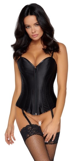 Cottelli Matt Satin Corset 2611465 Black XL